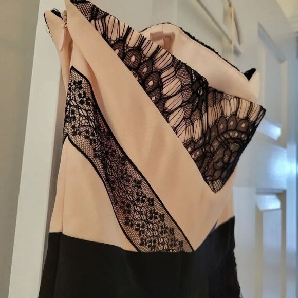 TED BAKER LONDON 'Hanya' Black and Pink Lace Maxi Dress - Picture 7 of 15